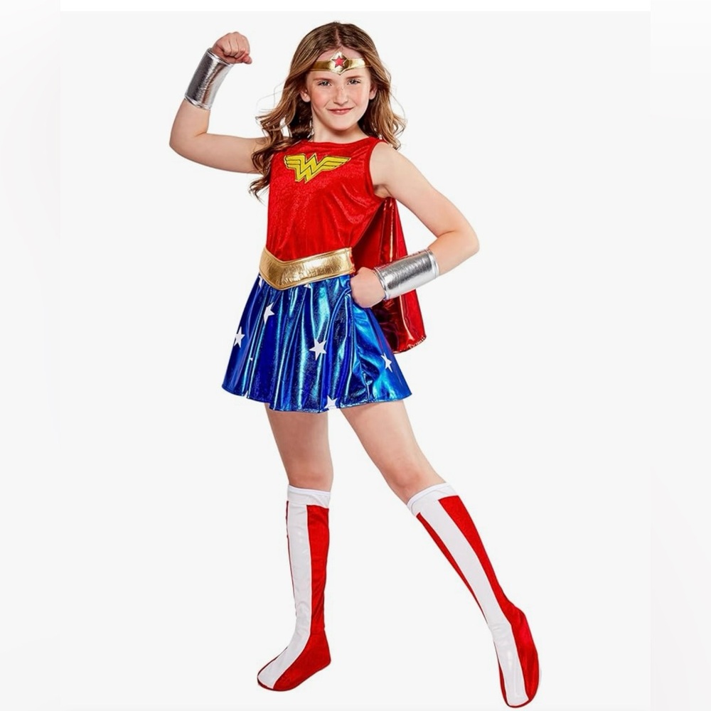 Rubie's DC Comics Wonder Woman Costume 1 Dress, Cape, Shoe Covers, Belt, Size: S